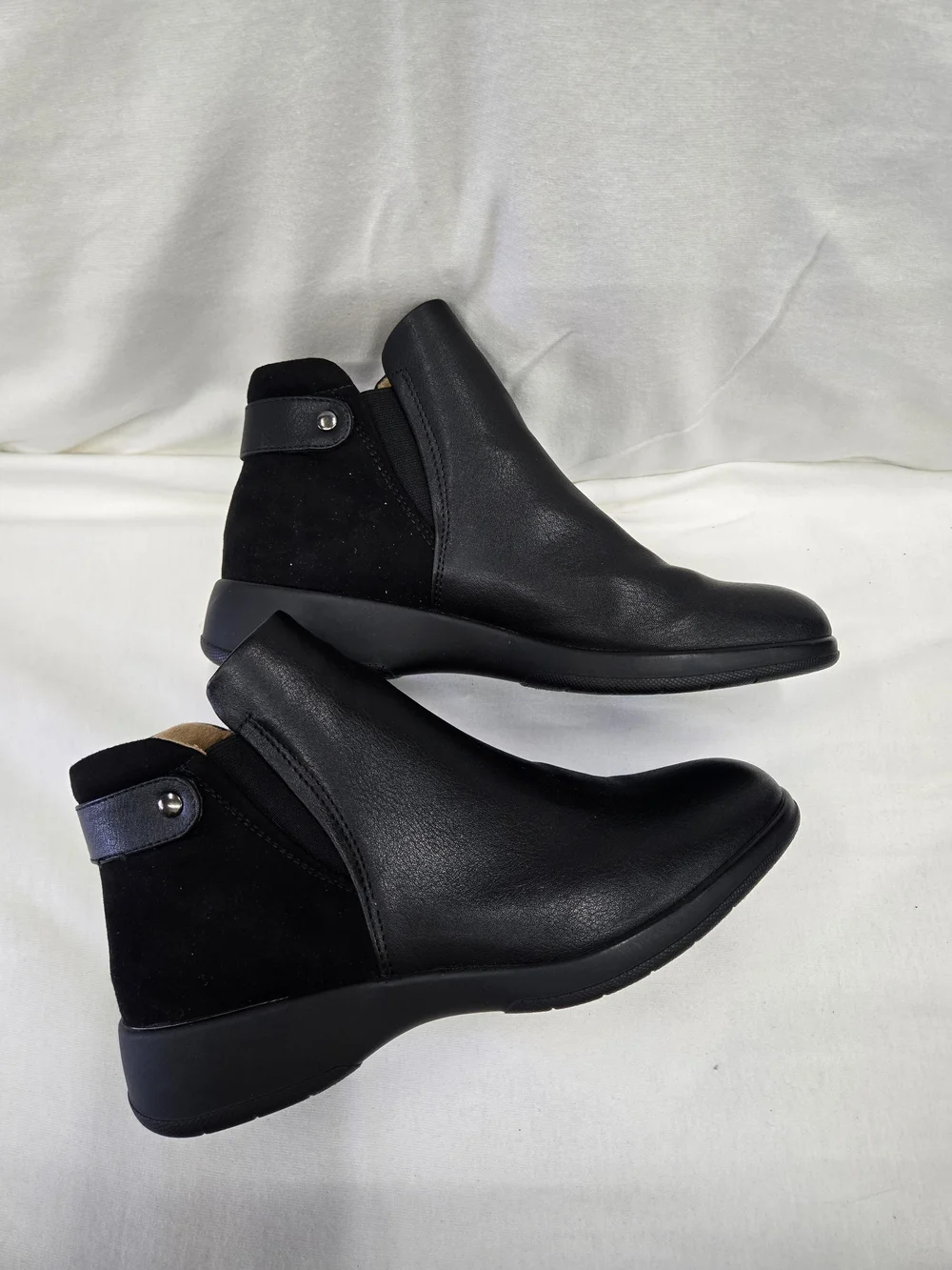 Naturalizer Black Leather & Suede Ankle Bootie